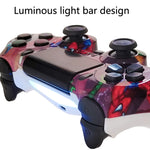 PS4 무선 블루투스 게임 컨트롤러 라이트 스트립 듀얼 진동 게임 핸들, 화이트, 블랙, 레드, 블루, 그린, 로즈 레드, 레터, 라인, 파이어 고스트, 만화, 헐크, 스켈레톤, 기어, 라이트닝, 플레임, 클라우드, 버스트, 우드 그레인, 스타 레드