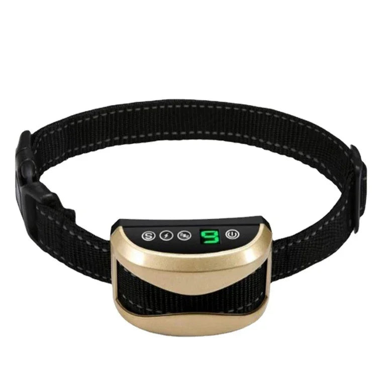 USB 충전식 방수 개 짖음 목걸이 진동 및 삑삑 소리, 골드