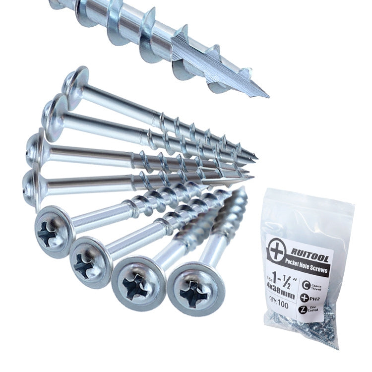RUITOOL ST4 100개 목공 경사 구멍 나사 반치 자가 태핑 필립스 볼트, 25mm, 32mm, 38mm, 50mm, 63mm