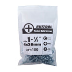 RUITOOL ST4 100개 목공 경사 구멍 나사 반치 자가 태핑 필립스 볼트, 25mm, 32mm, 38mm, 50mm, 63mm