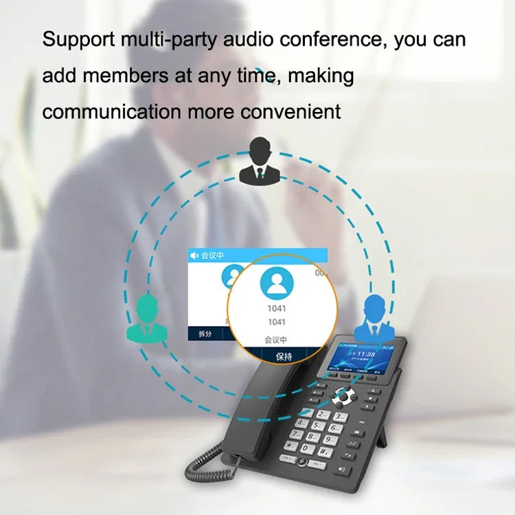 S135 PSTN+SIP 듀얼 모드 녹음 스마트폰 6방향 VOIP 네트워크 전화 IP 전화, S135