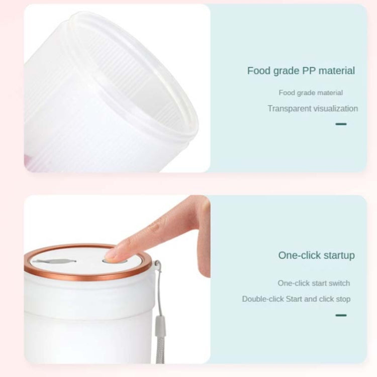 LGZ-1 500ml 50W 4날 전기 휴대용 주서기 충전식 주스 추출기, LGZ-1 (핑크), LGZ-1 (화이트), LGZ-1 (그린)