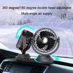 12V/24V Vehicle Electric Oscillating Head Rotatable Double Head Fan, F623U, F623