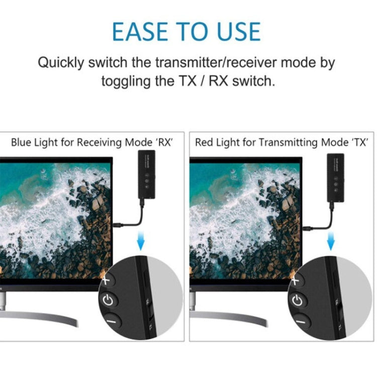 3-in-1 블루투스 5.0 어댑터 TV 컴퓨터 무선 오디오 수신 송신기, ZF-360