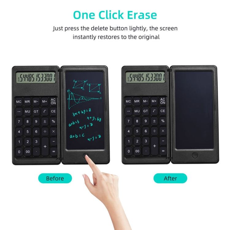 6 inch Learning Business Office Portable Foldable LCD Writing Board Calculator, Basic Model, Function Model