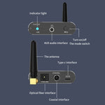 블루투스 5.2 오디오 리시버 3.5MM AUX 동축 광섬유 APTX HD 블루투스 어댑터, D300