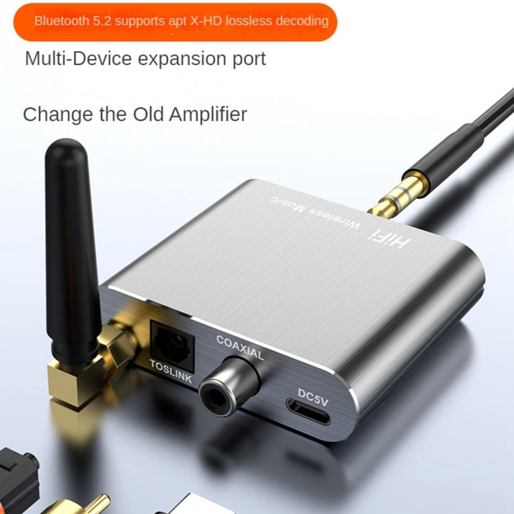 블루투스 5.2 오디오 리시버 3.5MM AUX 동축 광섬유 APTX HD 블루투스 어댑터, D300