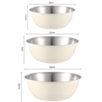 304 스테인리스 스틸 식품 등급 접시 그릇 주방 베이킹 저어주는 그릇 야채 샌드우드 대야, 19cm (노랑), 22cm (노랑), 24cm (노랑), 19cm (흰색), 22cm (흰색), 24cm (흰색)