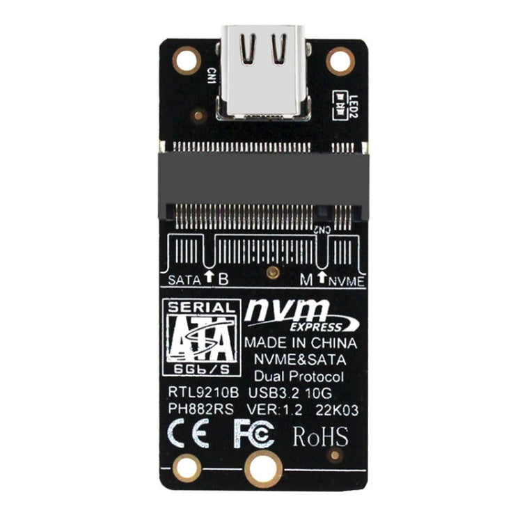 M.2 NVME 하드 디스크 박스 전송 카드 RTL9210B 칩 타입-C / USB-C USB3.1 Gen2 10Gbps