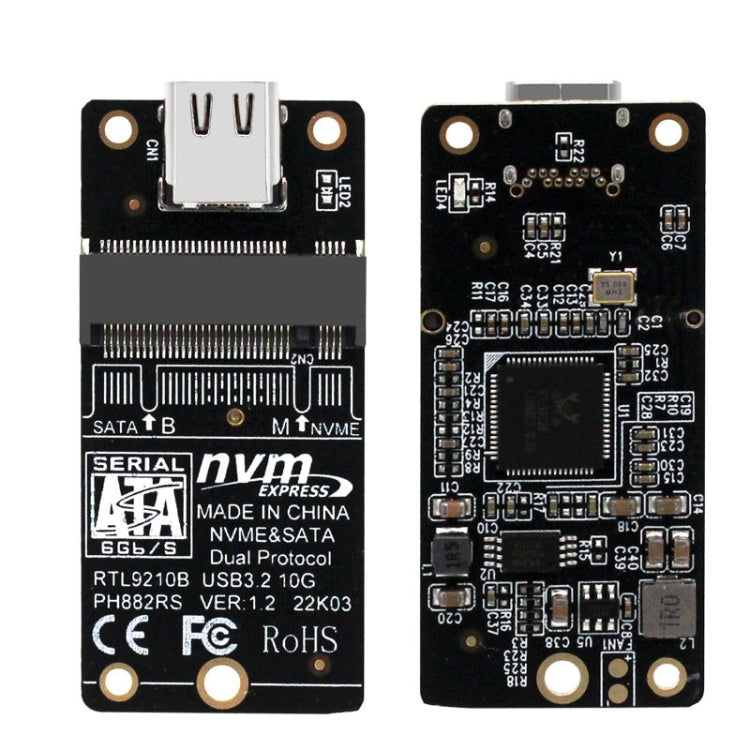 M.2 NVME 하드 디스크 박스 전송 카드 RTL9210B 칩 타입-C / USB-C USB3.1 Gen2 10Gbps