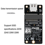 M.2 NVME 하드 디스크 박스 전송 카드 RTL9210B 칩 타입-C / USB-C USB3.1 Gen2 10Gbps