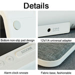 3 In 1 10W Wireless Charging Bedside Lamp LCD Screen Alarm Clock  Phone Charger,EU Plug