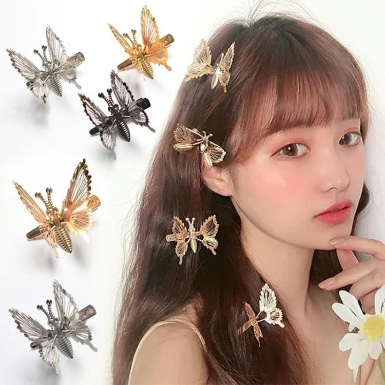움직이는 시뮬레이션 나비 머리핀 심플 앞머리 클립 헤어 액세서리