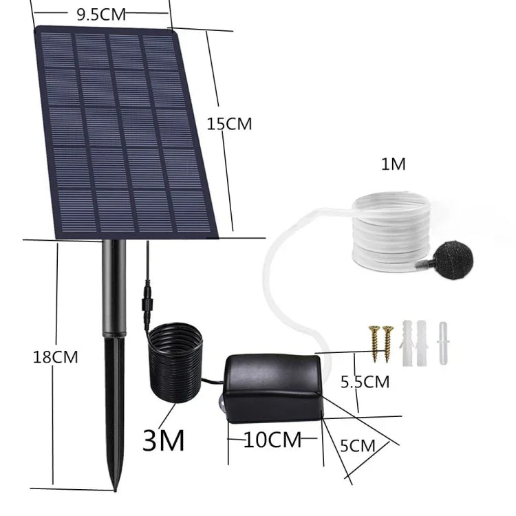 5V/2.5W 태양광 직결 구동 폭기 펌프 배터리 없는 태양광 구동 산소 펌프 DC 어류 연못 폭기기, 어류 연못 폭기기