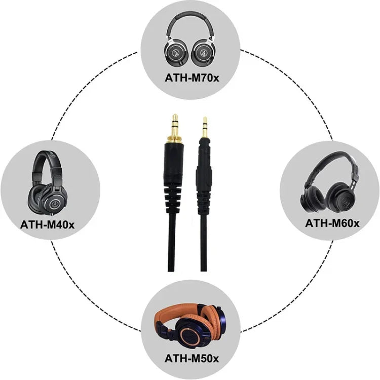 ATH-M50X / M40X / M60X / M70X 헤드셋 오디오 케이블 교체용 케이블, ZS0166