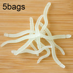 3.5cm 피쉬 레드 지렁이 가짜 미끼 발광 낚시 루어, 5봉지 20개/봉지, 5봉지 50개/봉지, 5봉지 100개/봉지, 5봉지 200개/봉지