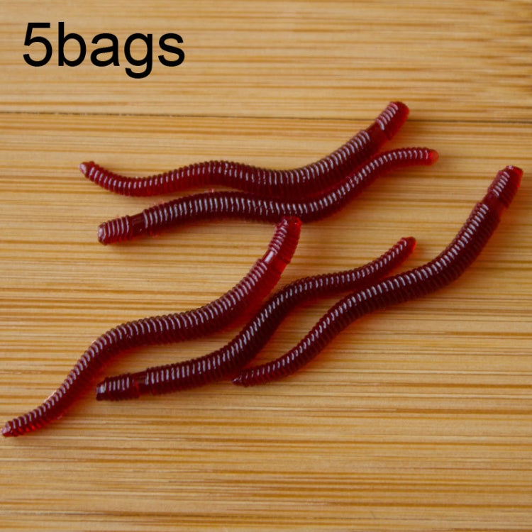 3.5cm 피쉬 레드 지렁이 가짜 미끼 발광 낚시 루어, 5봉지 20개/봉지, 5봉지 50개/봉지, 5봉지 100개/봉지, 5봉지 200개/봉지