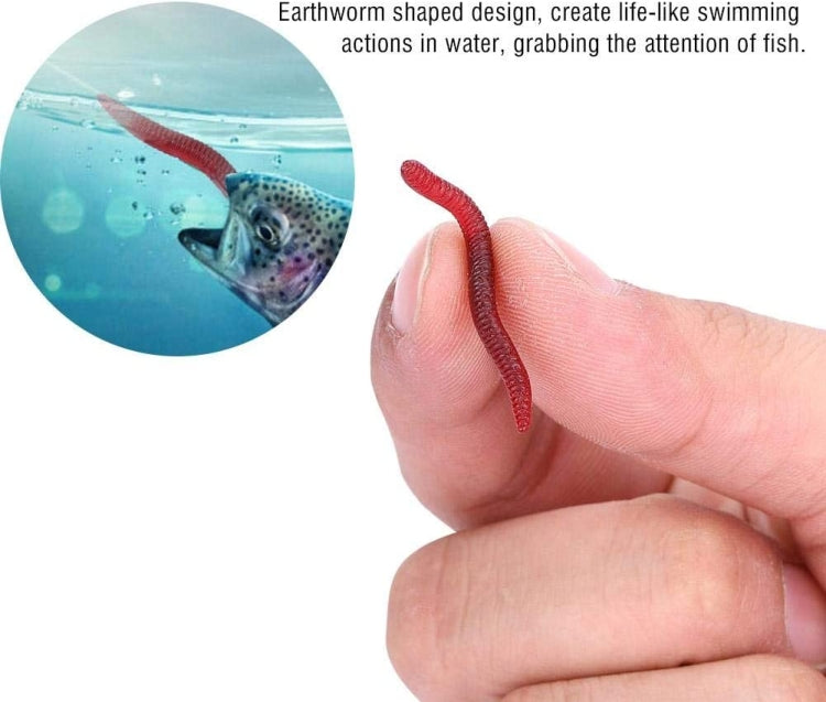 3.5cm 피쉬 레드 지렁이 가짜 미끼 발광 낚시 루어, 5봉지 20개/봉지, 5봉지 50개/봉지, 5봉지 100개/봉지, 5봉지 200개/봉지