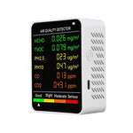 PM2.5/PM10 공기질 감지기 실내 공기질 모니터, 6-in-1 공기질 감지기 화이트, 6-in-1 공기질 감지기 블랙
