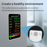 PM2.5/PM10 공기질 감지기 실내 공기질 모니터, 6-in-1 공기질 감지기 화이트, 6-in-1 공기질 감지기 블랙