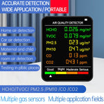 PM2.5/PM10 공기질 감지기 실내 공기질 모니터, 6-in-1 공기질 감지기 화이트, 6-in-1 공기질 감지기 블랙