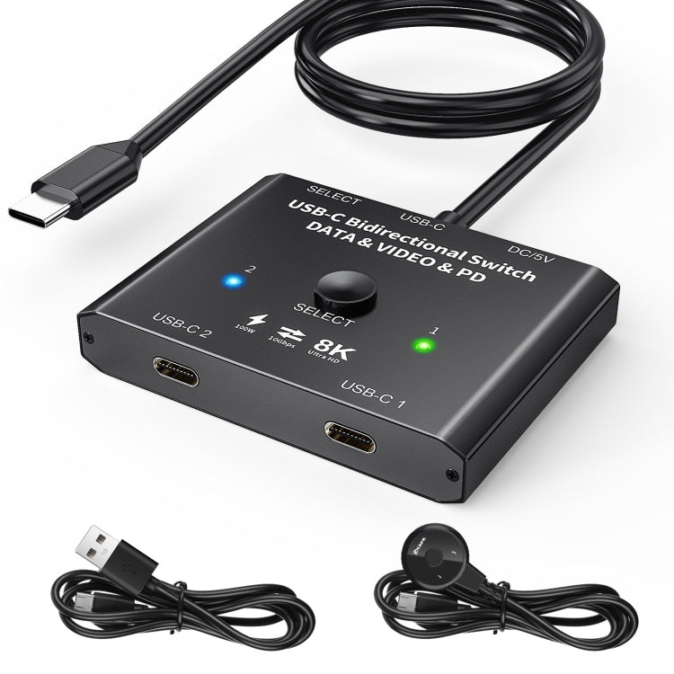8K30 타입-C / USB-C 양방향 스위치 10Gbps HD 분배기, KC-C201, C201 단일 기기