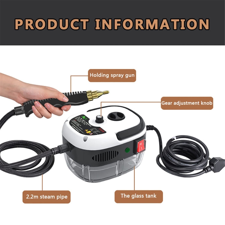 2500W 고온 고압 스팀 청소기 주방 욕실 가구용, 화이트 220V UK 플러그