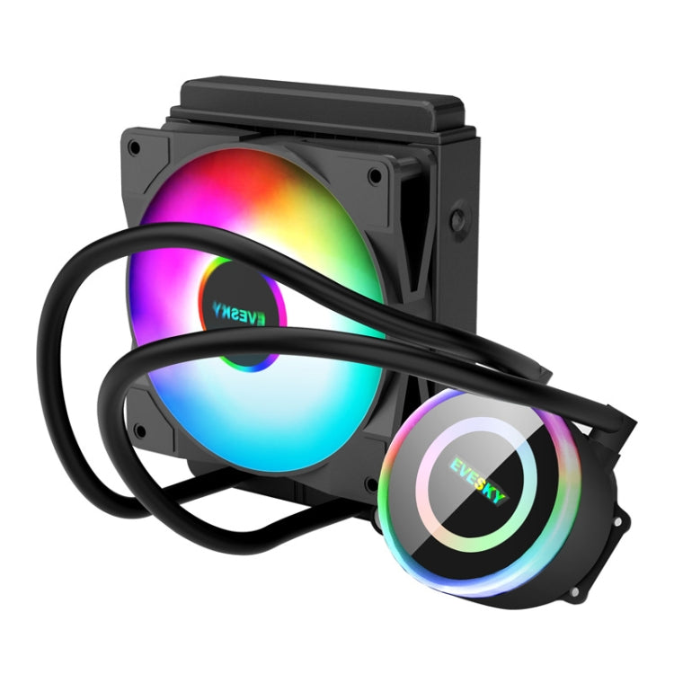 EVESKY 워터 쿨러 CPU 팬 RGB 팬 액체 히트싱크 일체형 라디에이터, 120mm 컬러풀, 120mm RGB, 240mm, 360mm