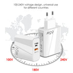 A502 65W USB-C/타입-C+USB 듀얼 포트 GaN 충전기 QC3.0 노트북 범용 충전기, EU 플러그 블랙, EU 플러그 화이트, US 플러그 블랙, US 플러그 화이트, UK 플러그 블랙, UK 플러그 화이트