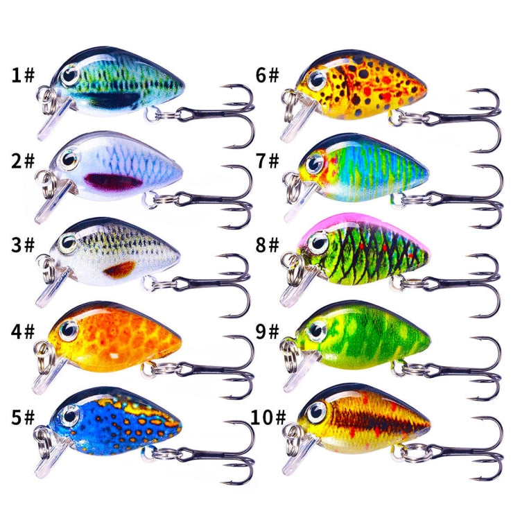 HENGJIA 2.5cm 1.5g 부유 수중 작은 뚱뚱한 미세 물체 미니 3D 프린팅 루어 미끼