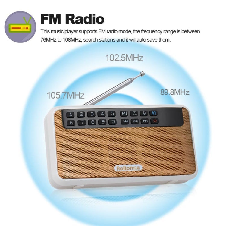 Rolton E500 Bluetooth Speaker 2.1-Channel Built-In Microphone Supports FM Radio