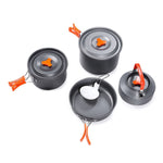 Hewolf HW-K1779 4-5 People Outdoor Aluminum Stove Portable Storage Camping Set, HW-K1779