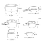 Hewolf HW-K1779 4-5 People Outdoor Aluminum Stove Portable Storage Camping Set, HW-K1779