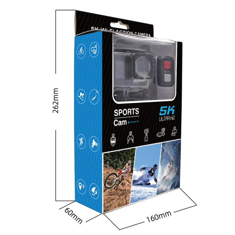 5K/30FPS WIFI HD 손떨림 방지 리모컨 터치 듀얼 스크린 IP68 방수 스포츠 카메라, 5K, 5K 카메라 + 64G 카드, 5K 카메라 + 128G 카드