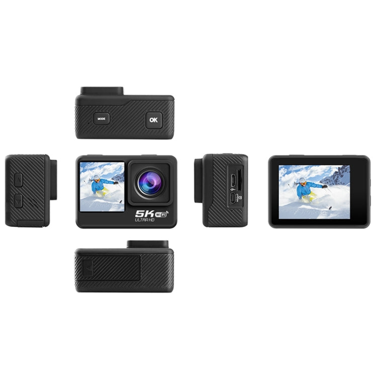 5K/30FPS WIFI HD 손떨림 방지 리모컨 터치 듀얼 스크린 IP68 방수 스포츠 카메라, 5K, 5K 카메라 + 64G 카드, 5K 카메라 + 128G 카드