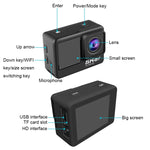 5K/30FPS WIFI HD 손떨림 방지 리모컨 터치 듀얼 스크린 IP68 방수 스포츠 카메라, 5K, 5K 카메라 + 64G 카드, 5K 카메라 + 128G 카드