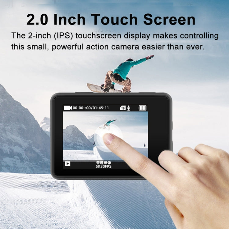 5K/30FPS WIFI HD 손떨림 방지 리모컨 터치 듀얼 스크린 IP68 방수 스포츠 카메라, 5K, 5K 카메라 + 64G 카드, 5K 카메라 + 128G 카드
