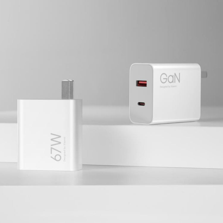 오리지널 샤오미 67W GaN 1C+1A 듀얼 포트 스마트 고속 충전기, US 플러그, MDY-14