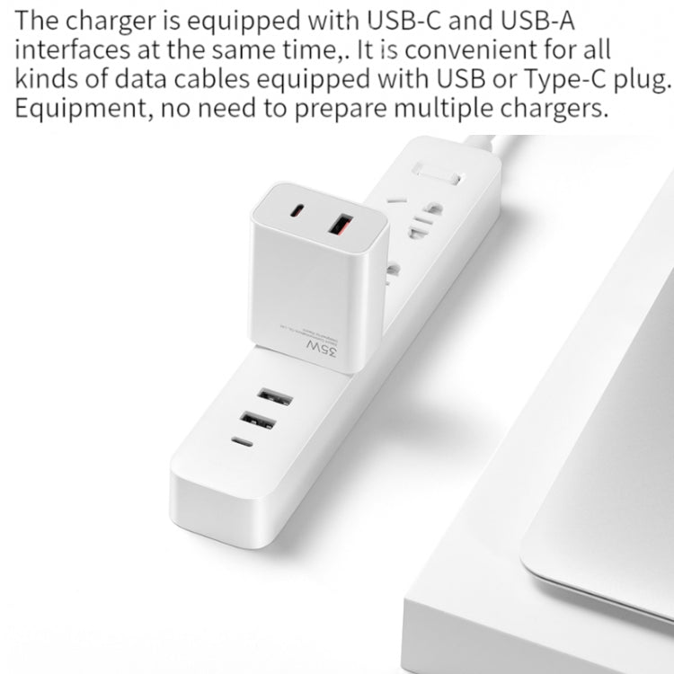 오리지널 샤오미 35W USB-C+USB-A 고속 충전 휴대용 듀얼 포트 충전기(1C+1A), US 플러그, 35W