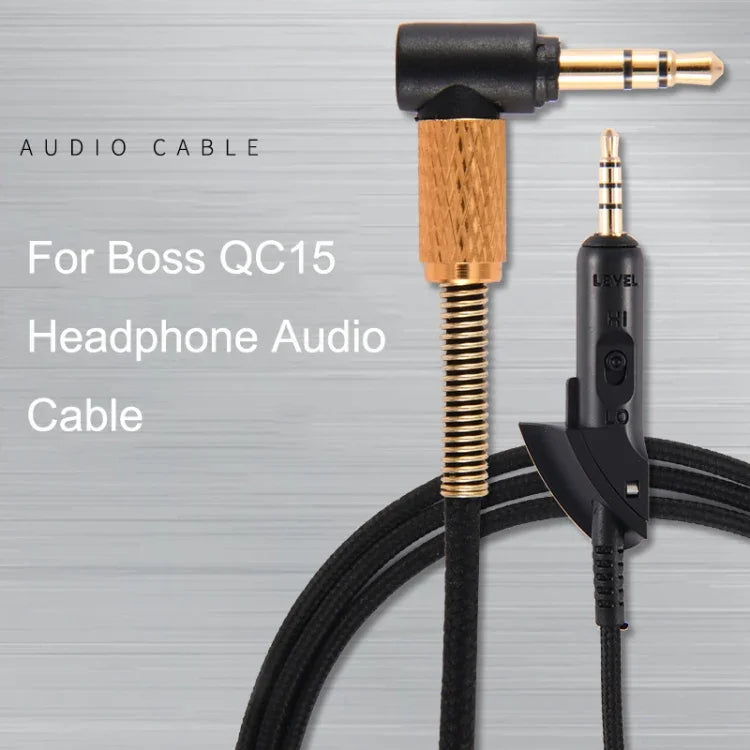 Boss QC15 헤드폰 오디오 케이블 꼬임 방지 교체용 케이블, ZS0017 블랙