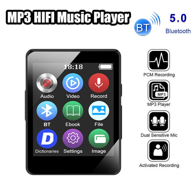 MP3 음악 플레이어 블루투스 5.0 전자책 녹음기 MP4 워크맨, 메모리 카드 없음, 8GB, 16GB, 32GB, 64GB, 128GB