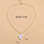 Sisters Mother and Daughter Alloy Drip Oil Butterfly Necklace Clavicle Chain