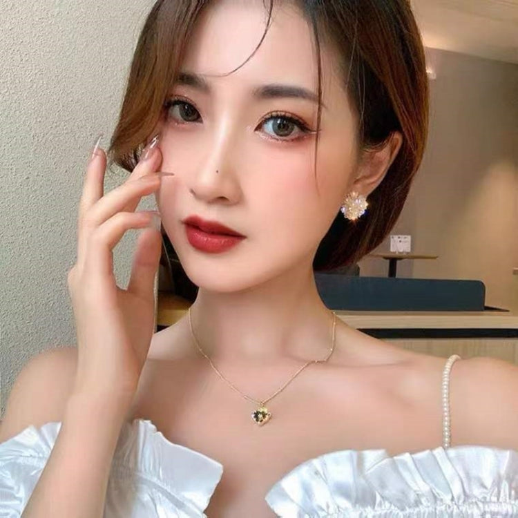 2쌍 돔형 꽃 스터드 귀걸이 우아한 크리스탈 귀걸이
