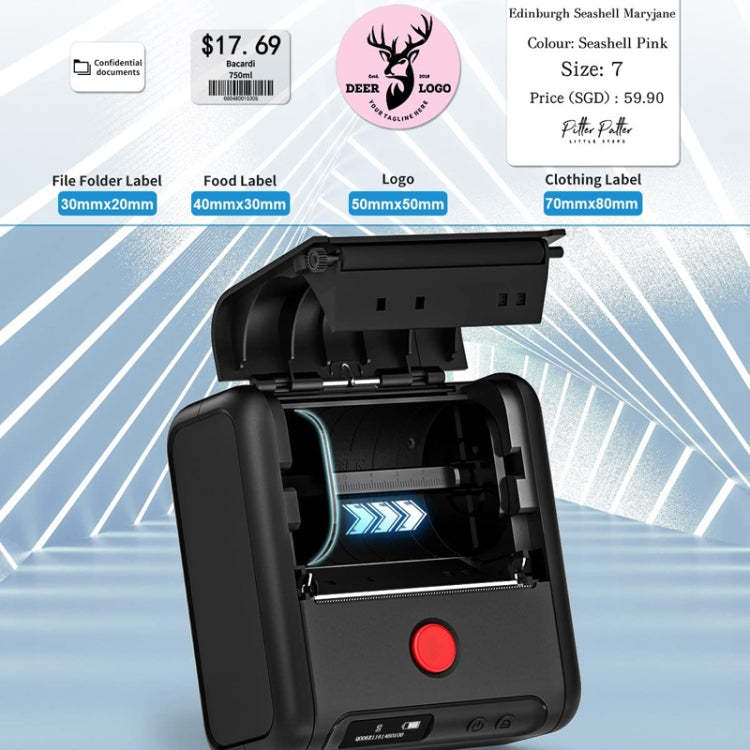 Phomemo M200 QR 코드 태그 휴대용 블루투스 열전사 라벨 프린터, M200