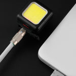 COB 램프 비드 미니 산악 자전거 라이트 USB 충전식 방수 사이클링 MTB 로드 바이크 램프, 흰색 전조등, 빨간색 후미등, 흰색 전조등+빨간색 후미등