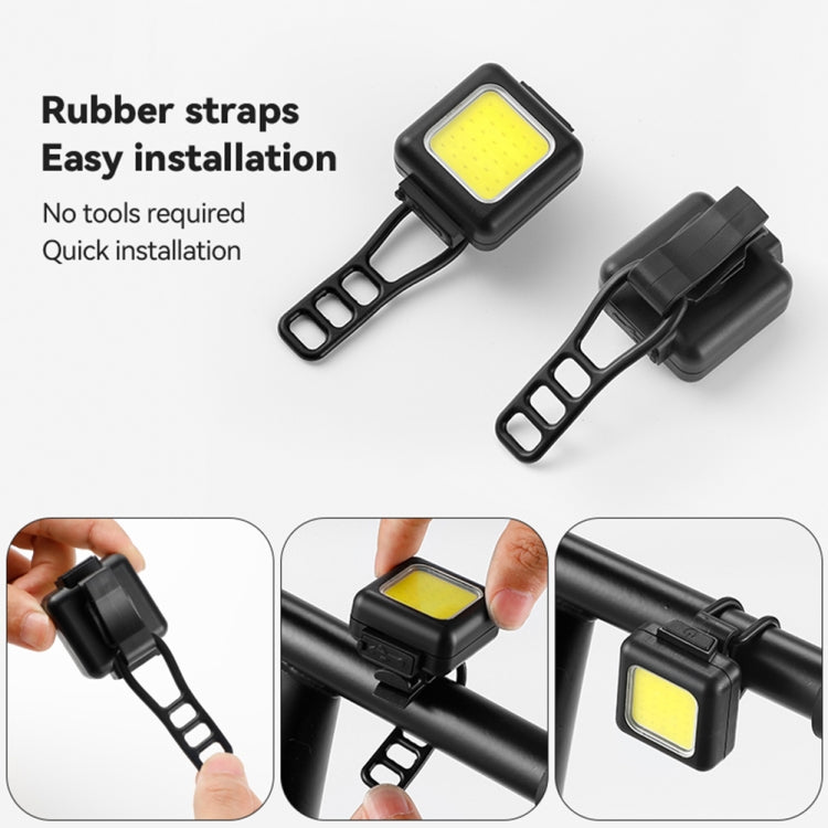 COB 램프 비드 미니 산악 자전거 라이트 USB 충전식 방수 사이클링 MTB 로드 바이크 램프, 흰색 전조등, 빨간색 후미등, 흰색 전조등+빨간색 후미등
