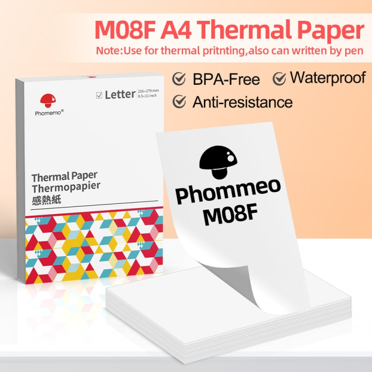 Phomemo M08F용 200매 열전사 인쇄 용지 MR.IN Brother Pocket Jet / MT800 호환, A4 열전사 용지, 접이식 A4 열전사 용지, 레터 열전사 용지, 접이식 레터 열전사 용지