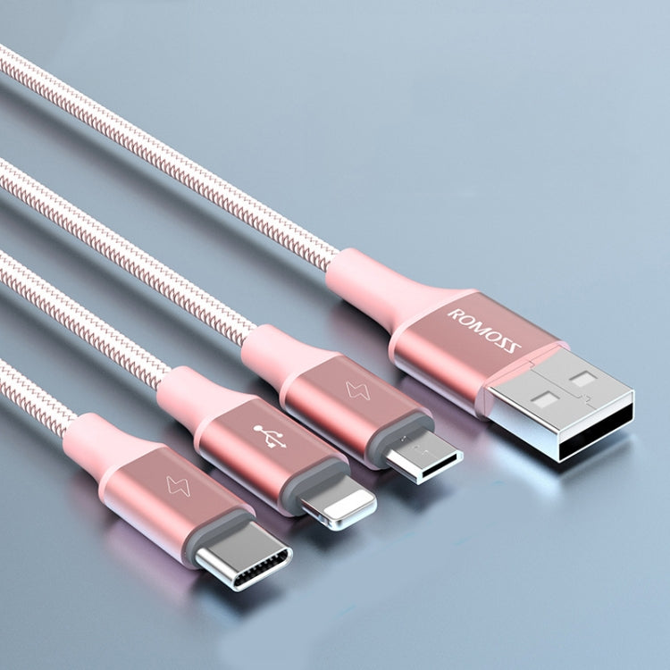 ROMOSS CB25 3 in 1 3.5A 8핀 + 마이크로 USB + 타입 C/USB-C 케이블, 1m