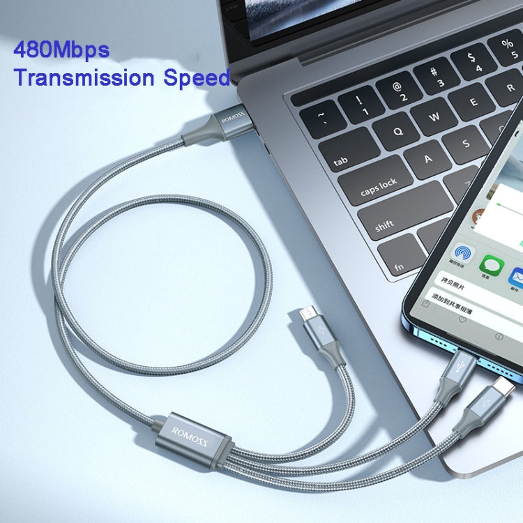 ROMOSS CB25 3 in 1 3.5A 8핀 + 마이크로 USB + 타입 C/USB-C 케이블, 1m