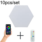 RGB 심포니 육각형 조명 DIY 침대 옆 분위기 벽등 스마트 벌집 조명, 10개 세트, 12개 세트